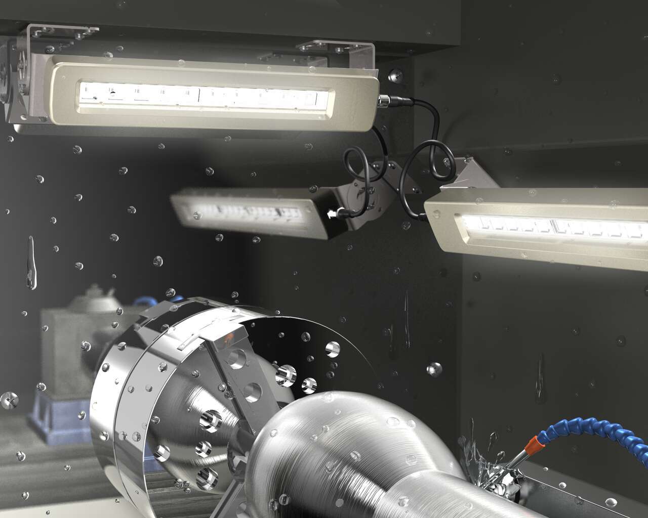 Heavy Duty Machine Lights In Cnc Washdown Environment Banner Heavy Duty Machine Lights In Cnc Washdown Environment Banner