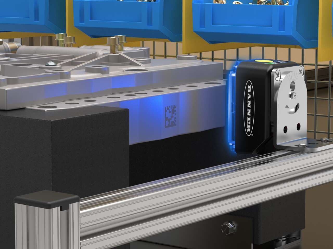 DPM code reading using blue LED light