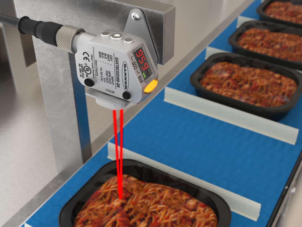 Q4X measures height of food in a carton