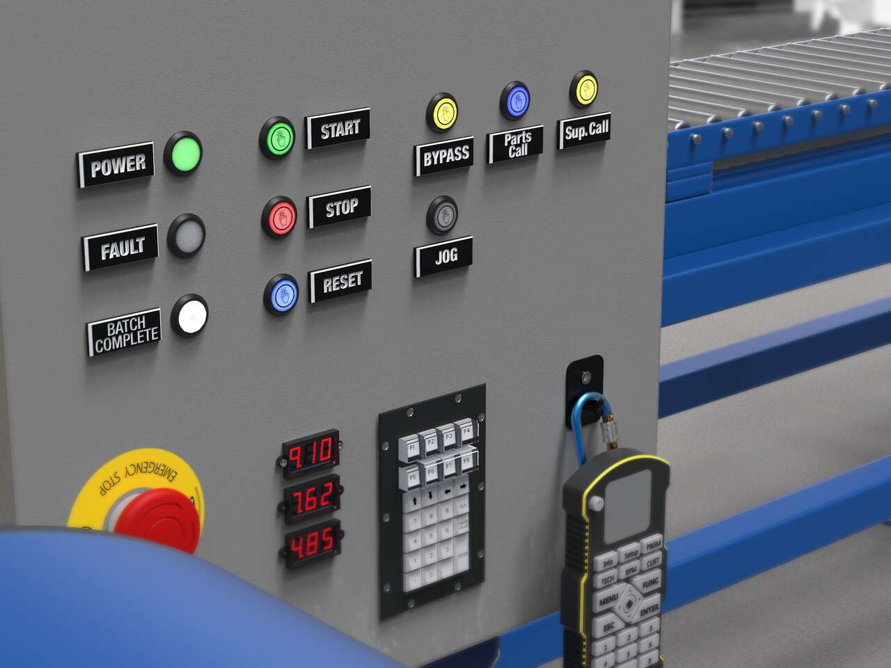 s22 indicators and touch buttons on a panel