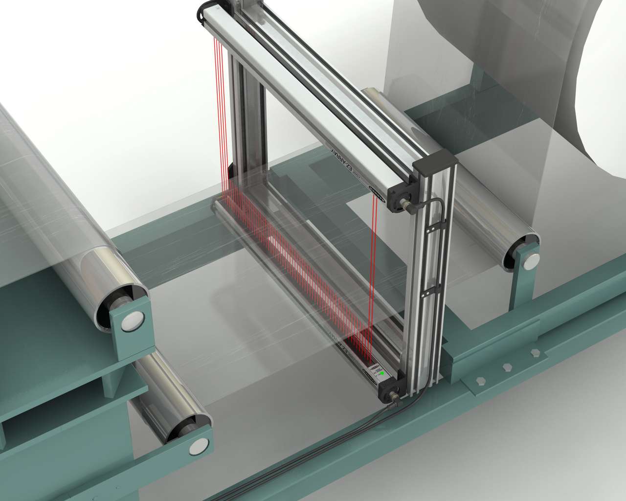 113879 EZ-ARRAY light grid detects the edge of a clear web