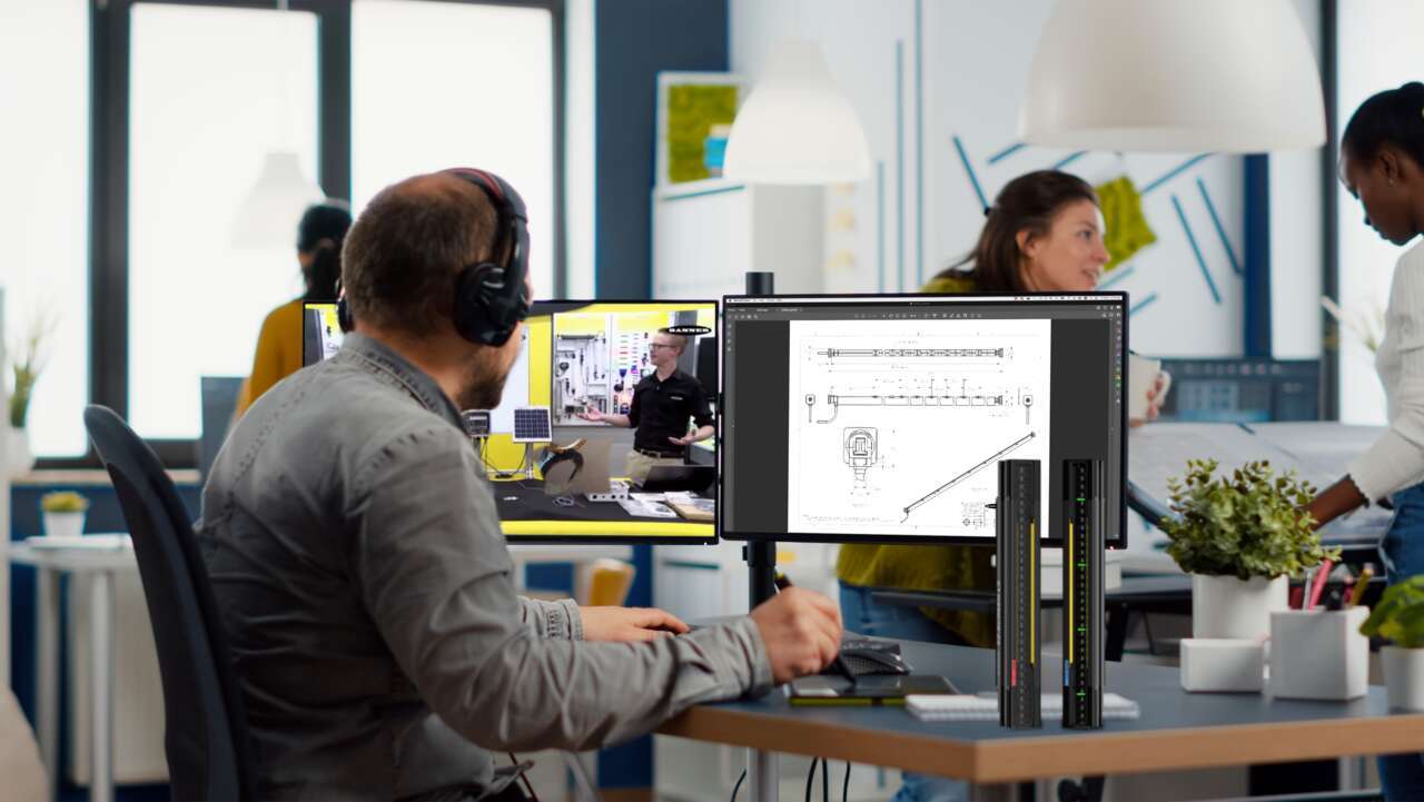 Work place with people on computers