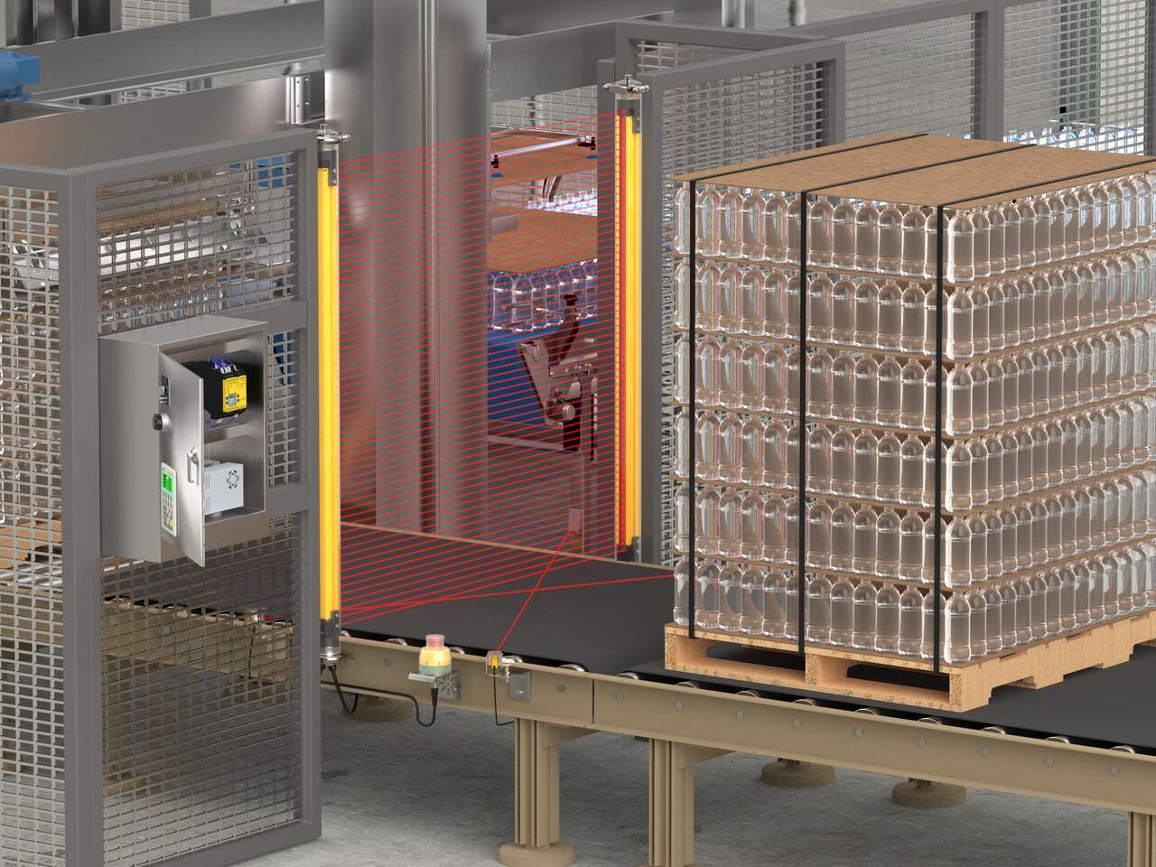 Safeguarding at Palletizer Station with Sticky Liquids Present