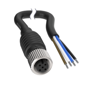 M12 A-Code 18 AWG and 22 AWG Shielded Cordsets