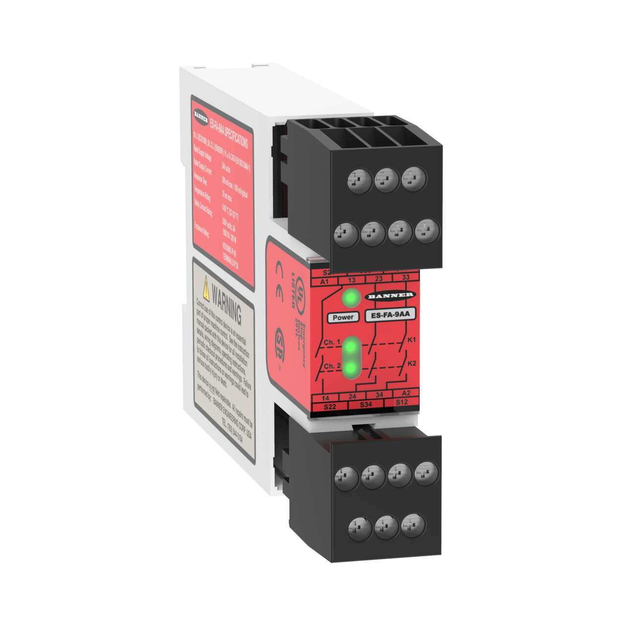 ESFA9AA ES Series EStop and GM Series Guard Monitoring Safety Relays