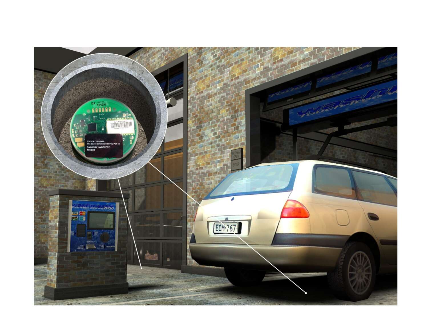 Wireless magnetometer used for detection in car wash