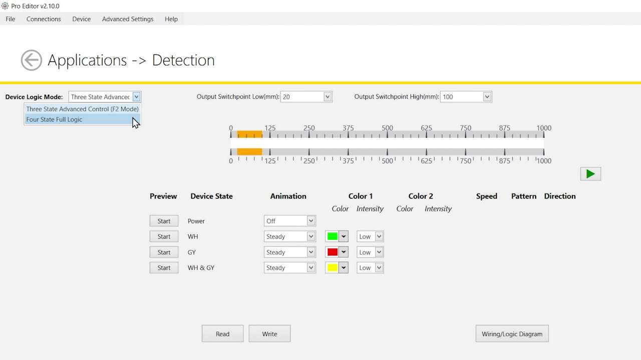 K50 Pro Select Optical: 4-State Detection Mode