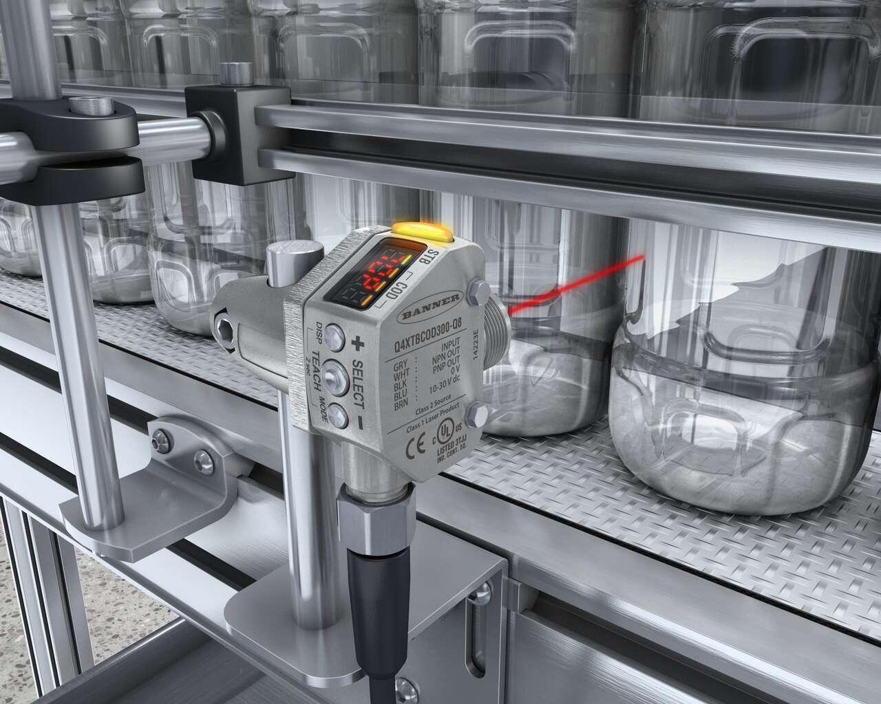 Detecting Clear Glass and Plastic PET Bottles in Washdown Environments